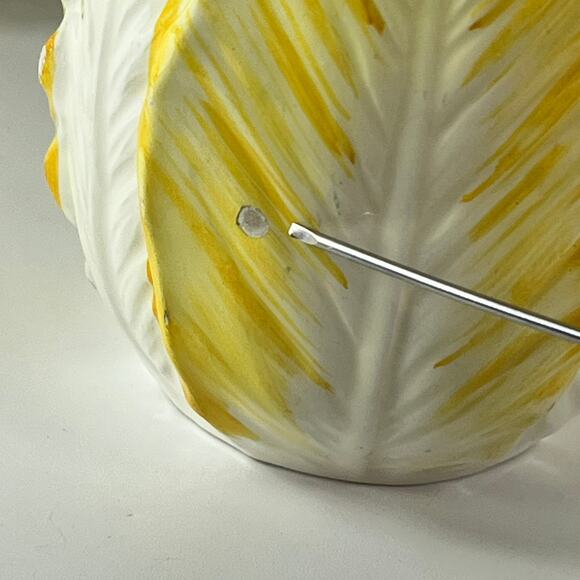 Set 4 Lefton China Yellow Cabbage Rose Coffee Mugs Retired Vtg Rare POOR 7057 - Picture 14 of 16